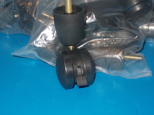 Castor Lockable Wheel Ensemble Bed Base Legs 2" 4" 6" x 3/8" Thread Size black - Picture 3 of 15