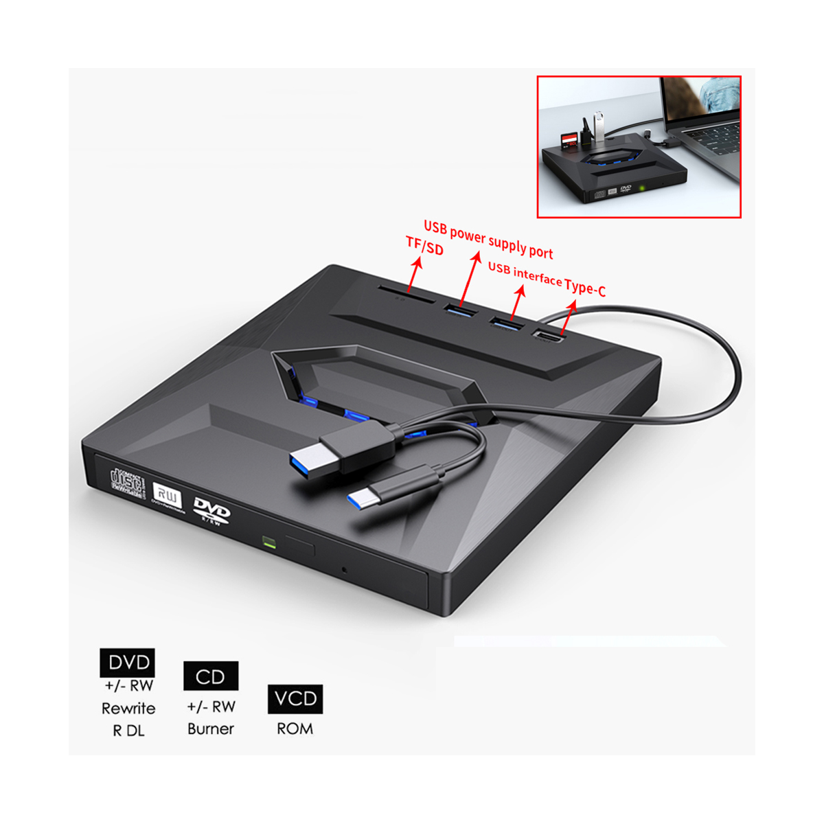 External DVD CD Writer Burner CD And DVD Player Type C USB3 0 External external-dvd-cd-writer-burner-cd-and-dvd-player-type-c-usb3-0-external