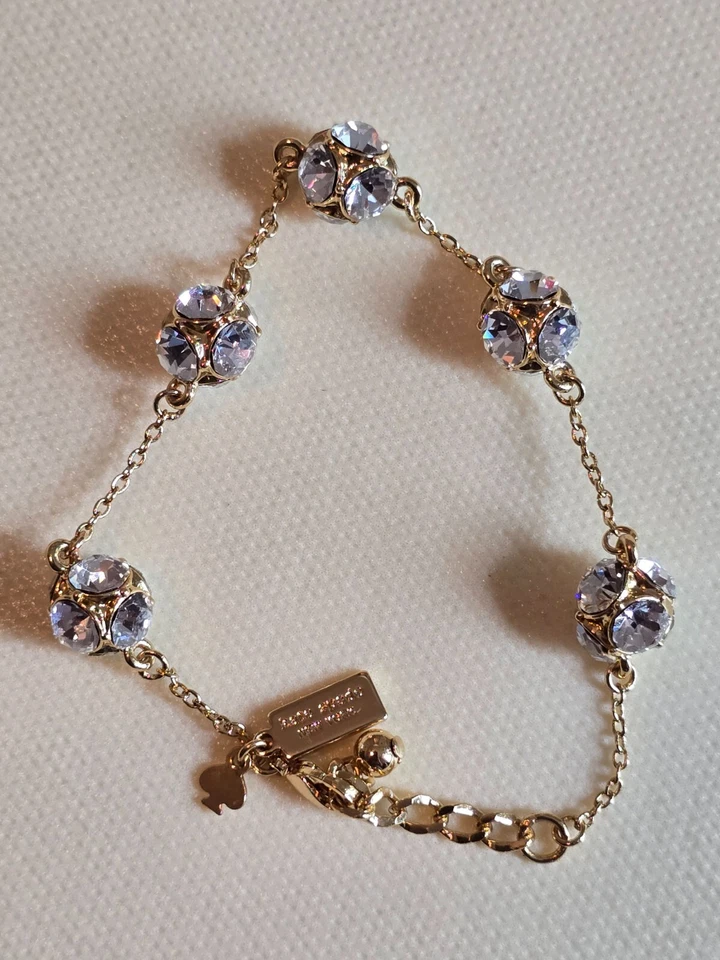 Vintage Kate Spade Lady Marmalade Crystall Ball Bracelet Gold Tone - Image 2 of 4