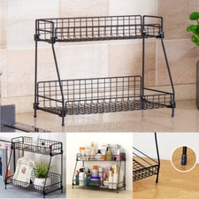 Bathroom Cosmetic Shelf - 2 Tier Kitchen Spice Rack & Storage Organize