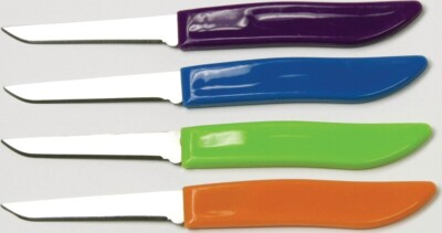 NEW Chef Craft 21852 4 PIECE Paring Knife SET 2-1/2'' Assorted Handles 0497198