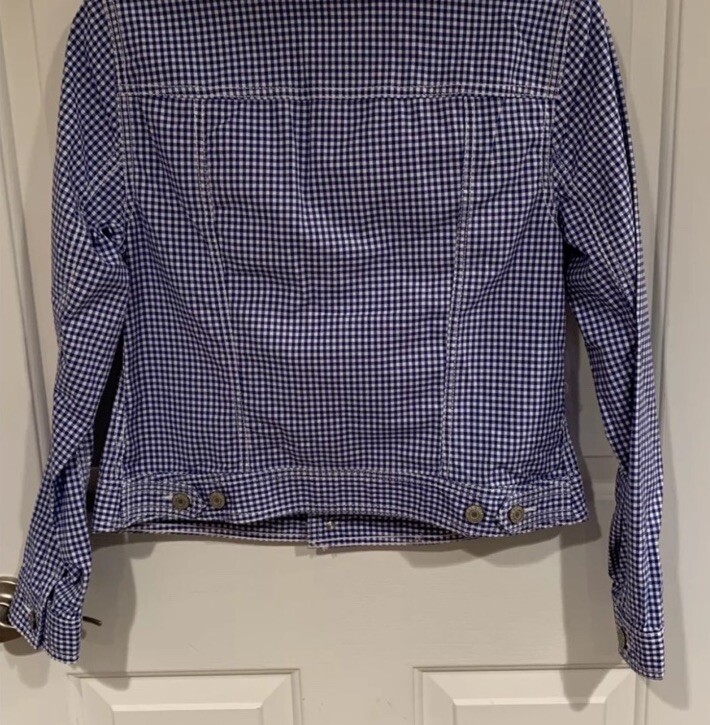Talbots Sz S Checked Button Down Light Jacket GUC… - image 6
