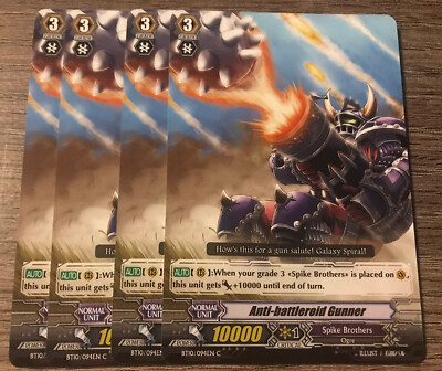 Playset (4X) Anti Battleroid Gunner Cardfight Vanguard BT10/094EN C NM