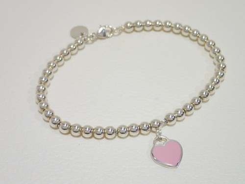Tiffany Pink Heart tag bracelet 6.5\