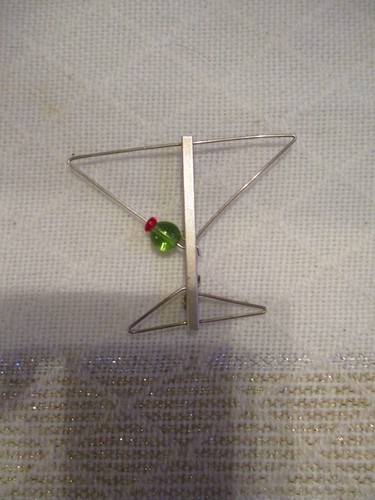 Artista Sue Rosengard Martini Bicchiere con Spilla Oliva - Foto 1 di 4