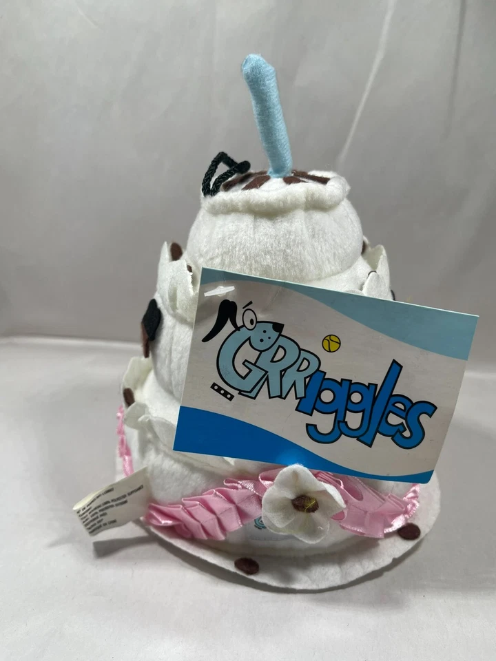 BIRTHDAY DOGGIE Plush Cake Dog Toy Squeaker Party Pup Vintage Style NEW Gift - Image 3 of 4