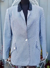 Vintage Geoffrey Beene Couture Double Stitched Cotton Blazer /Jacket Size 10-12