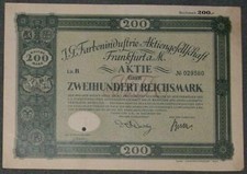 I. G. Farbenindustrie Aktiengesellschaft 1925  200 RM