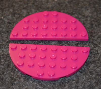 (2) 4x8 Bright Reddish Violet Half Round Plate Brick Bricks ~ New Lego ...