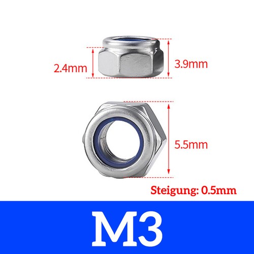 Nylon Insert Hex Lock Nuts Zinc Plated Steel Nylock DIN 985 Metric All Sizes - Picture 6 of 14