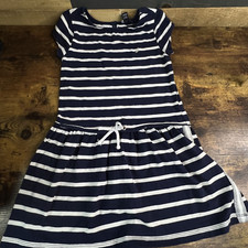 Nautica Blue White Striped Sailor Dress Girls Dress Size 6