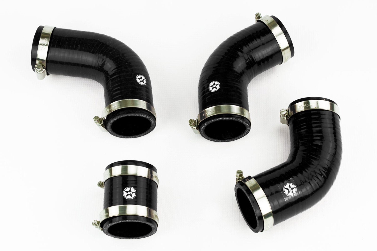 Silicone Intercooler Turbo Hoses fit Land Rover Defender 200TDI Boost Black