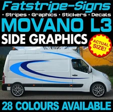 to fit VAUXHALL MOVANO L3 LWB GRAPHICS STICKERS STRIPES DECALS CAMPER VAN