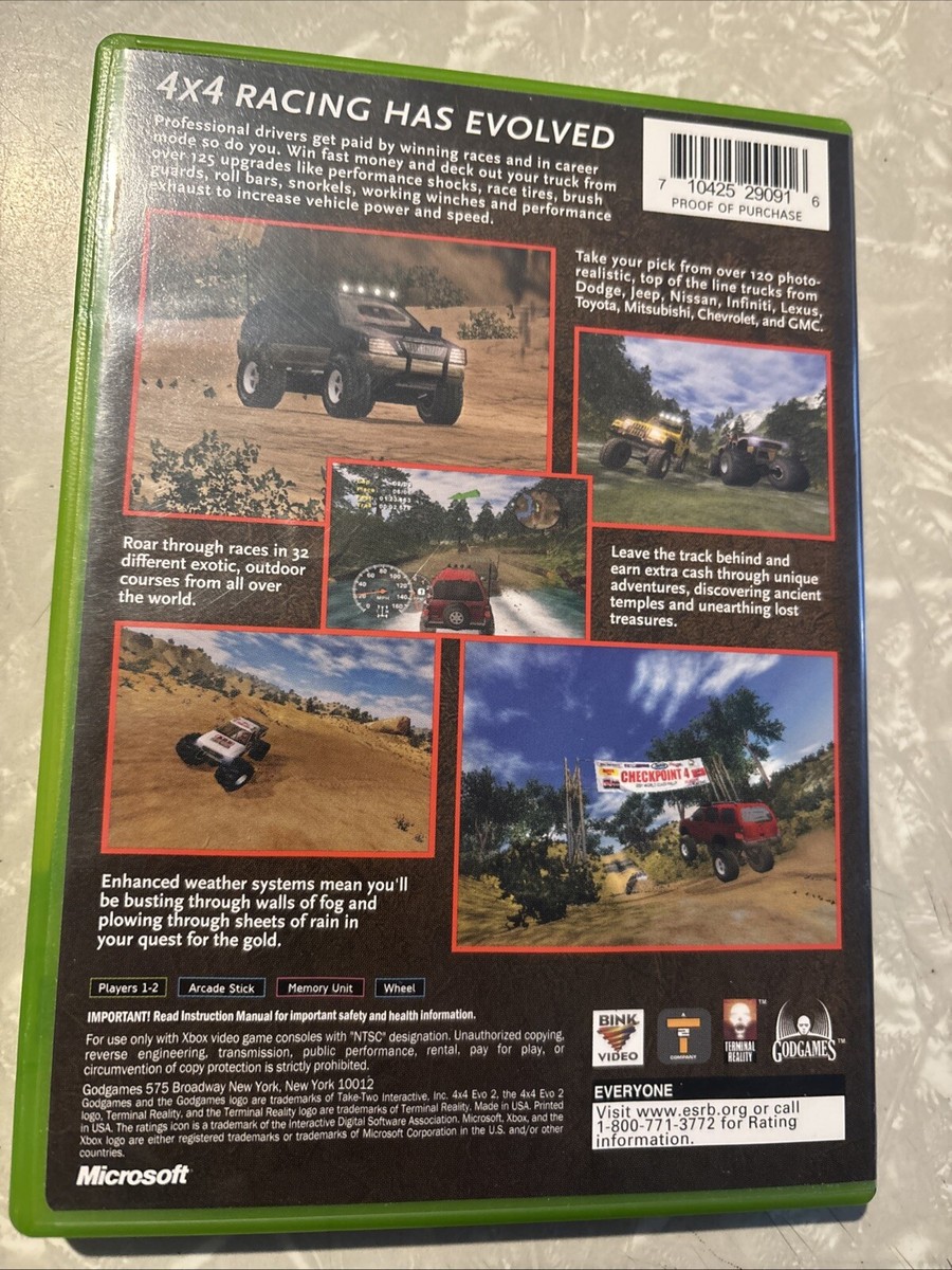Jeu 4×4 Evo 2 Pour Microsoft Xbox - Version PAL Française - Complet Très Bon état