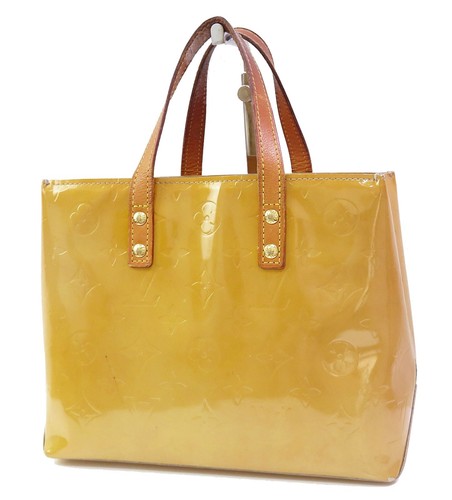 Auth LOUIS VUITTON Reade Beige PM Vernis Leather Tote Hand Bag Purse #51490