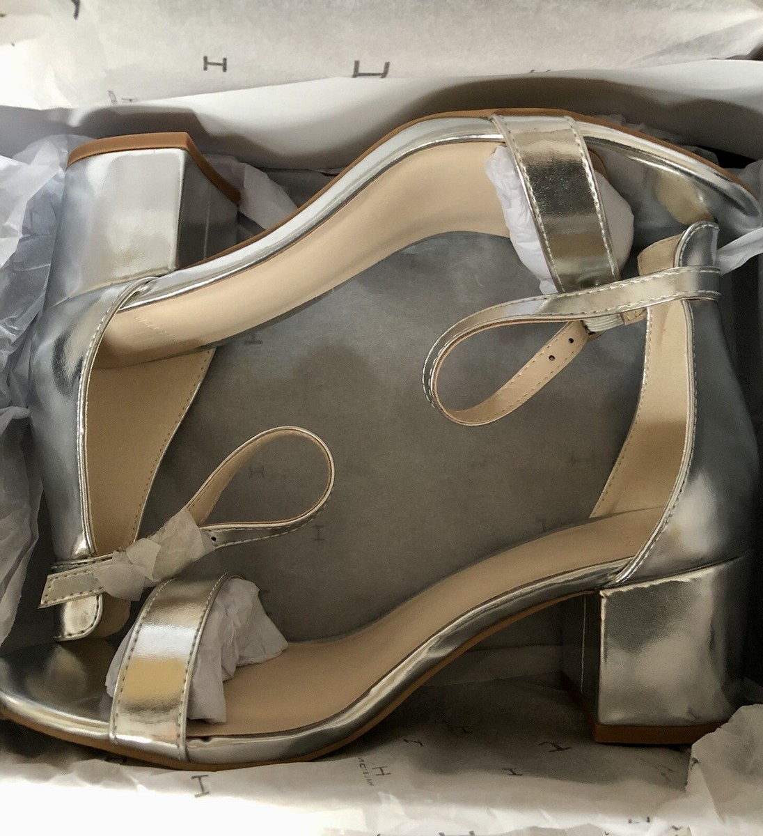 HALSTON HERITAGE パンプス　グレー　レザー　24.5 HALSTON HERITAGE Women's Practical Block Heel Dress Sandals