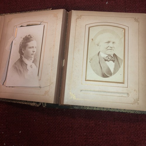 Antique Black Leather Photo Album With Photos Dated 1881 6 1/2 X 5 1/2 X 2 1/2 - Picture 5 of 10