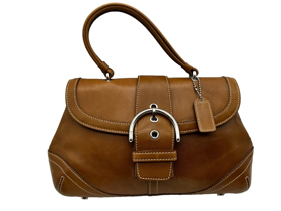 Vintage Coach Mini Soho Women's Tan Leather Top Handle Handbag Satchel HTF - Image 2 of 4