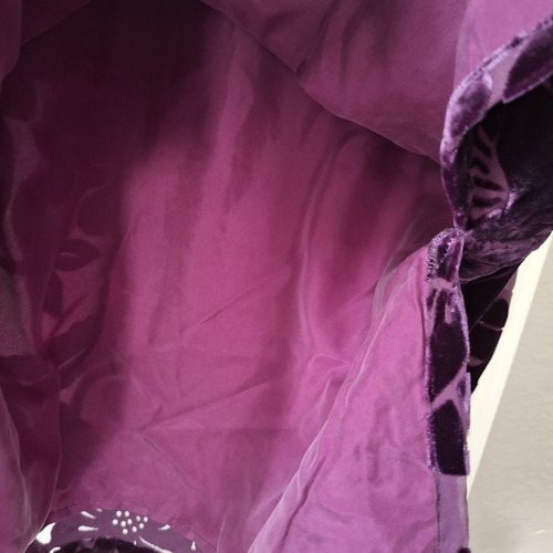 Chicos Silk Lore S Burnout Velvet Purple Tunic Blouse Silk Blend Beth Terrell - 第 6/7 張圖片
