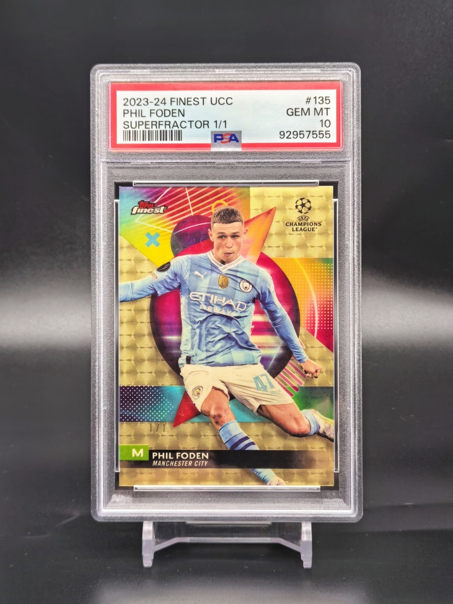 2023-24 Topps Finest UCC Phil Foden Auto Superfractor 1/1