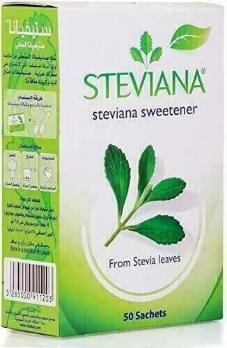 Steviana Sweetener from Stevia Leaves 50 sachets Free Shipping World Wide - Picture 1 of 2