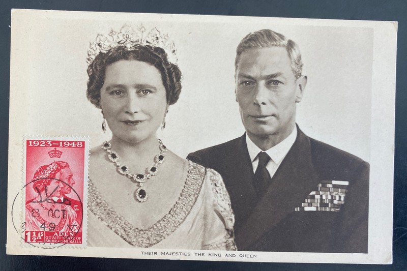 1949 Aden Real Picture Postcard cover To England royal Silver Wedding KGVI