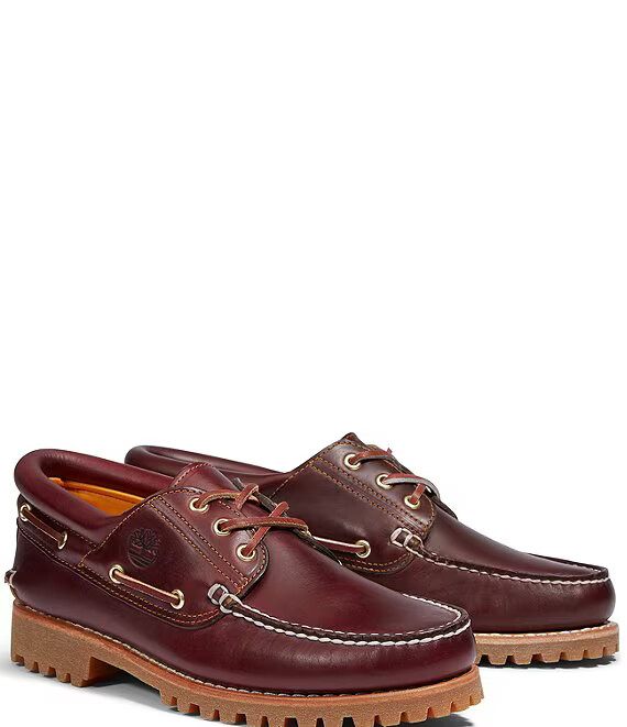 Timberland Authentic boat shoe- burgundy- multi sizes | eBay