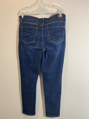 Seven 7 Damen-Bootcut-Jeans Größe 14 dunkel geschmeißelt gewaschen bestickte Taschen - Bild 2 von 12