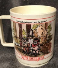 VINTAGE 1983 STAR WARS RETURN OF THE JEDI PLASTIC MUG DEKA PLASTICS!!