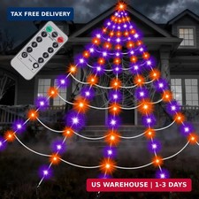 Halloween Decorations Outdoor, 200 LED Giant Spider Web Lights