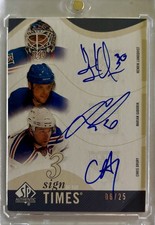 2010-11 SP Authentic Sign Of The Times 3 Henrik Lundqvist , Gaborik , Drury /25