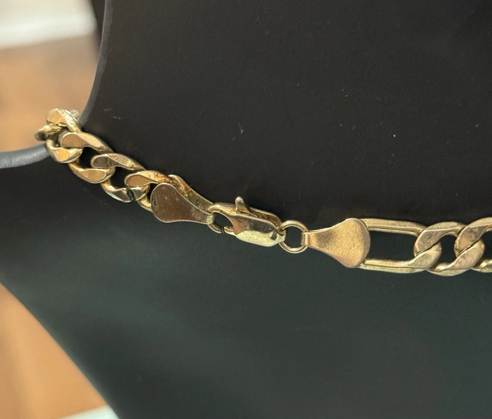 Figaro Link Chain in Yellow Gold-Tone 20” - Image 4 of 4