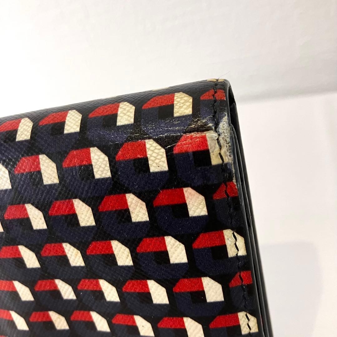 PRADA Gold Triangle Logo Geometric Pattern Saffia… - image 11