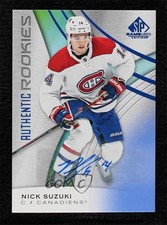 2019 Upper Deck SP Game Used Authentic Rookies Blue Nick Suzuki #141 Auto 03vd