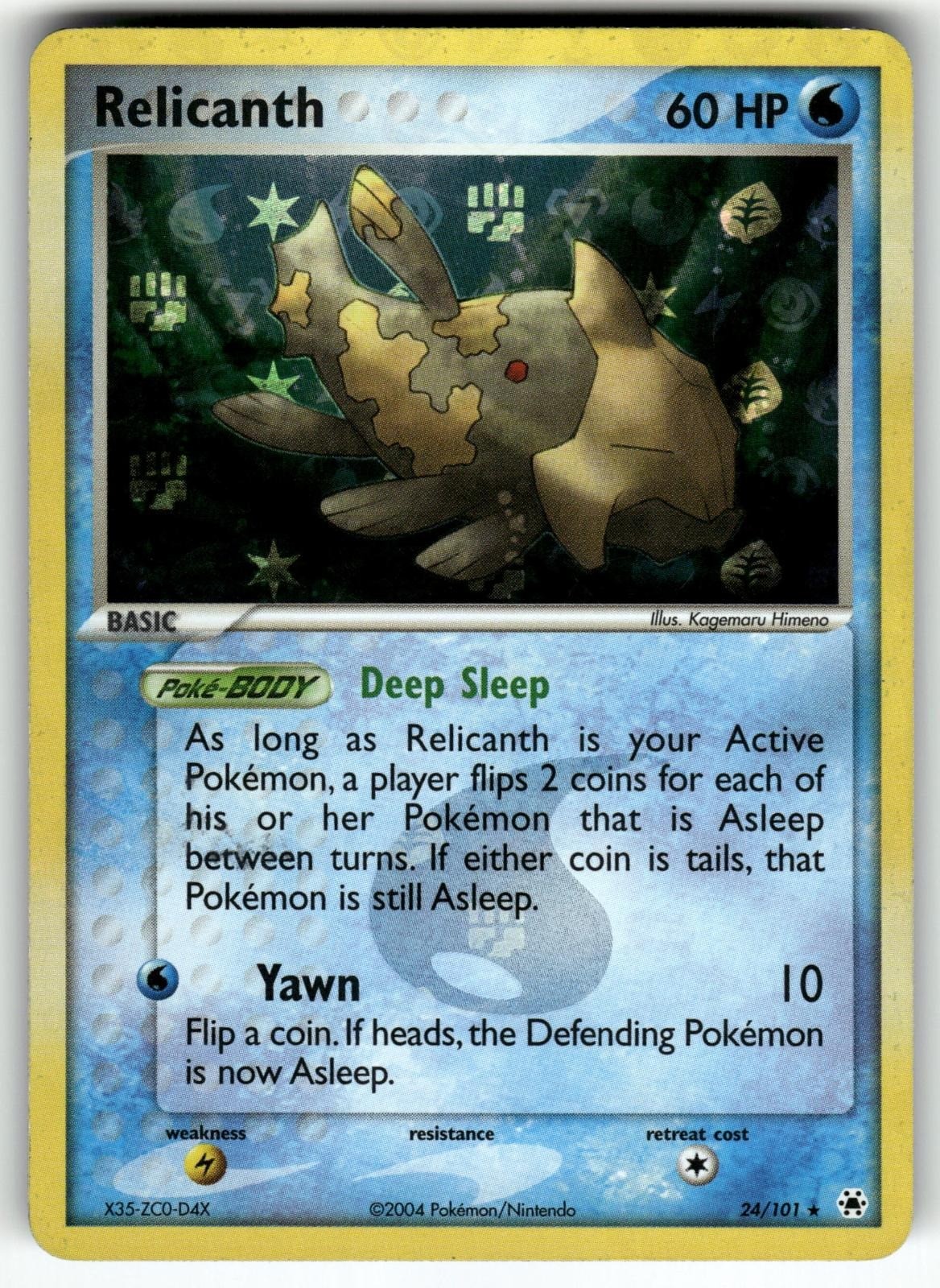 Relicanth 24/101 Rare Hidden Legends Pokemon Reverse Holo Lightly Played