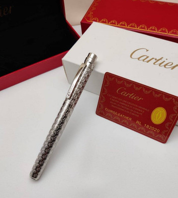 Cartier Santos Rollerball Pen Silver Trim Luxury VIP Gift 2025 Full Box Set
