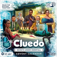 Cluedo Advent Calendar: Secrets under Snowfall, 24-Day Family Mystery Puzzle Gam
