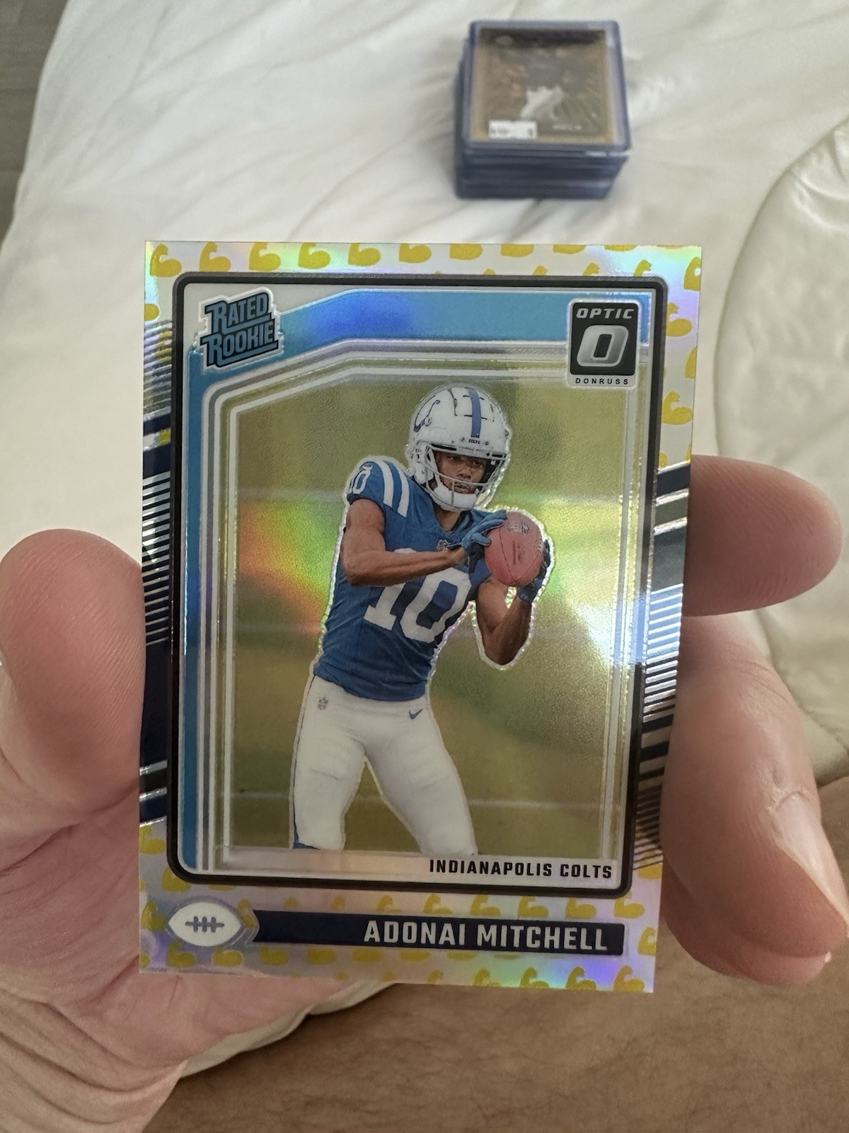 2024  Donruss Optic-Rated Rookie Adonai Mitchell #203 Silver Flex Prizm 121/149
