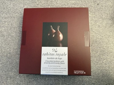 New Sealed Rabitos Royale Gourmet Dark Chocolate Stuffed Fig Bonbons 9 PCS 5oz