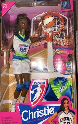 1998 WNBA Christie Friend of Barbie Doll Shoot & Pass Basketball, NRFB, NIB, VTG