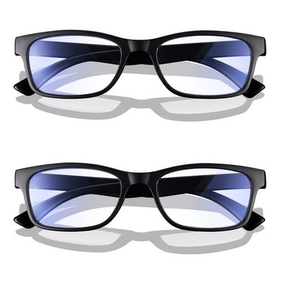 2er Pack - Lesebrille Leseoptik schwarz rechteckig blaulichtblockierend für M