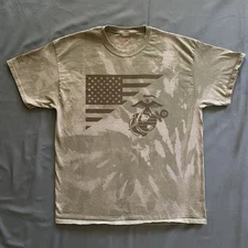 ROTHCO T Shirt Mens XL Tan Beige Bleach Dye Short Sleeve Army Military USA
