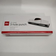 Office Depot Brand 3-Hole Paper Punch, 20-Sheet Capacity, Silver