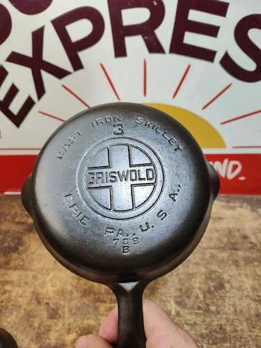 "Fully Restored" GRISWOLD 6" Cast Iron Skillet Large Logo Seasoned Flat