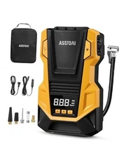 AstroAI AC/DC Tire Inflator Portable Air Compressor for Car, Air Pump Yellow