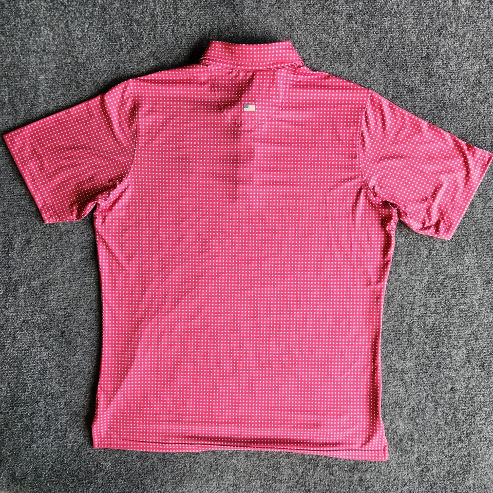 Camisa Polo Fairway & Greene Para Hombres LG Roja Blanca Logo Estrella Bandera EE. UU. Logo Caballito de Mar Foto 3 de 4