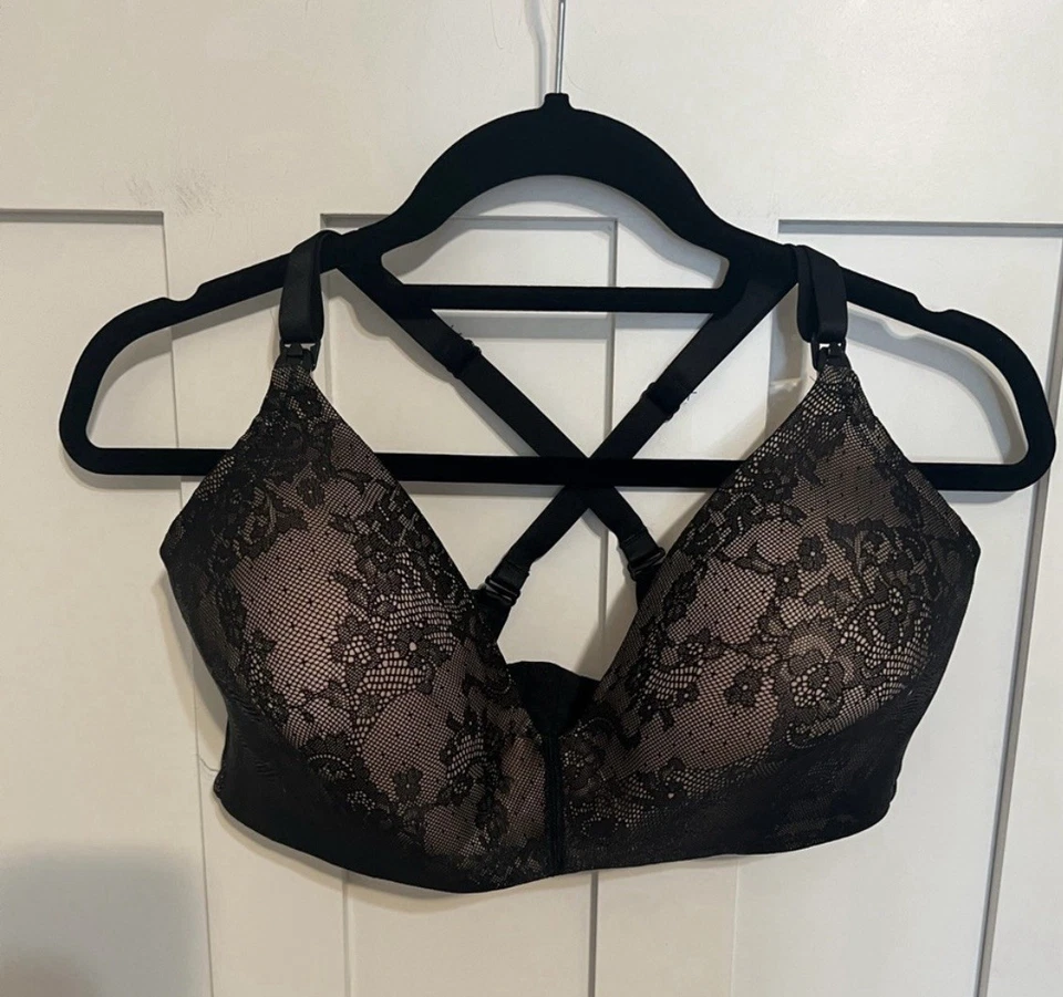 Natori Private Luxuries Maternity Nursing Clip Down Wireless Bra 38DD Black - Image 3 of 4