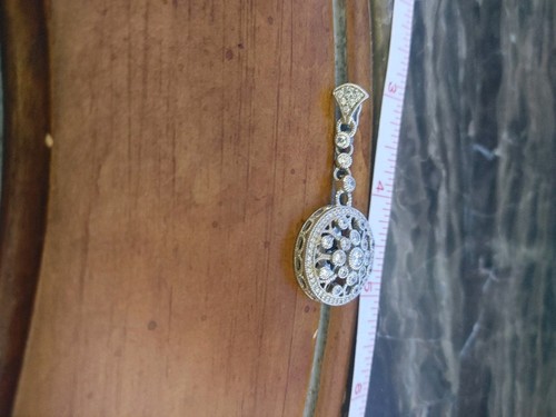 Judith Ripka Enhancer Diamonique 925 CZ Filigree Pendant New - Picture 3 of 4