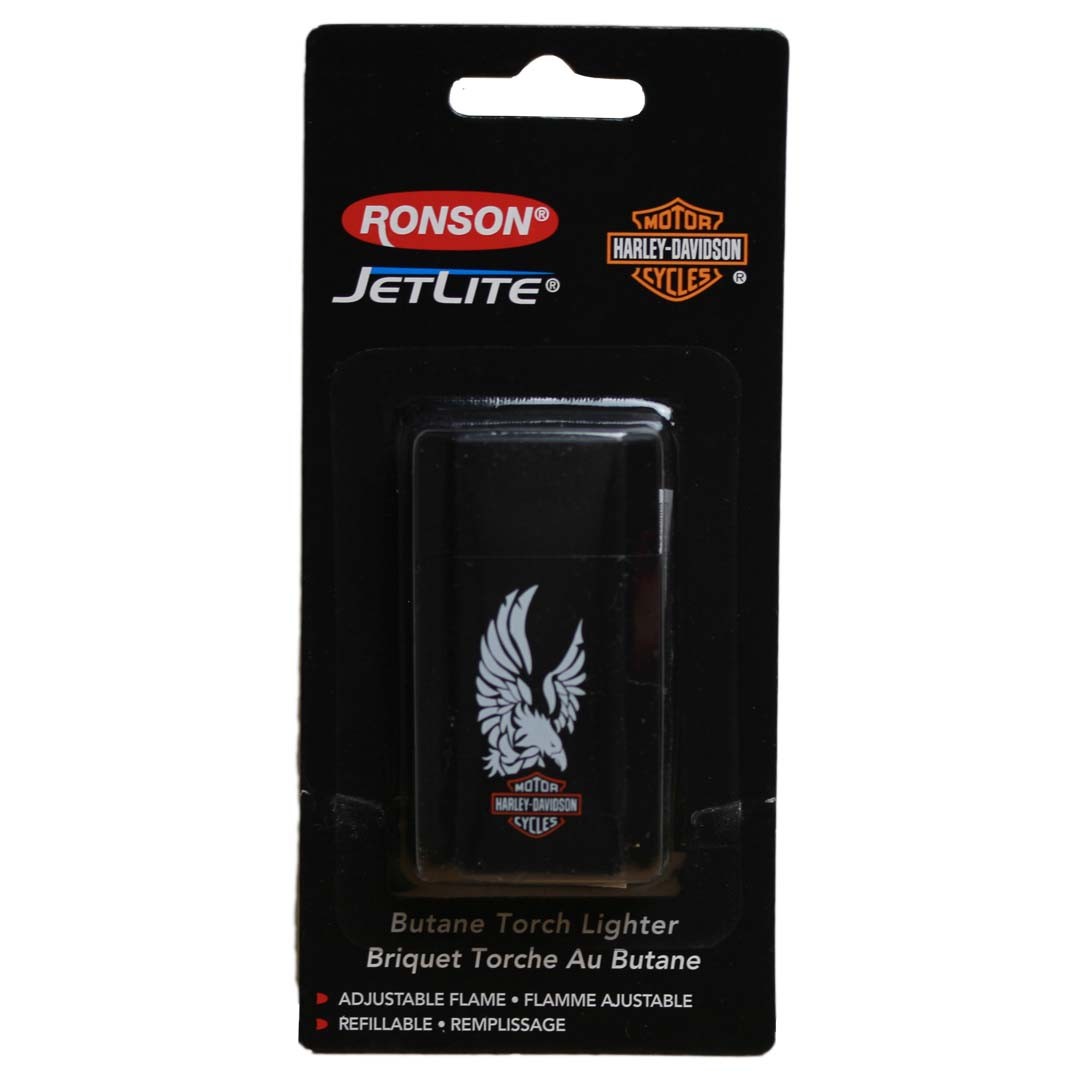 Ronson Harley Davidson JetLite Eagle Logo Butane Torch Lighter, Black