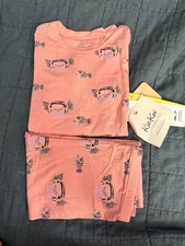 KicKee Pants Print Long Sleeve Pajama Set in Blush Puffer Family 6